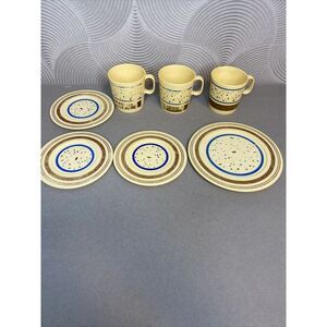 7 PC VTG Kid's Toy PLASTIC DISHES DISH LOT SET BY CHILTON Plastic Partial Set‎